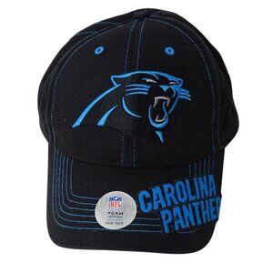Carolina Panthers NFL Team Apparel Black Adjustable Baseball Cap One Size